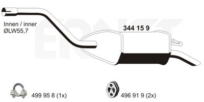 344159 ERNST Глушитель выхлопных газов конечный