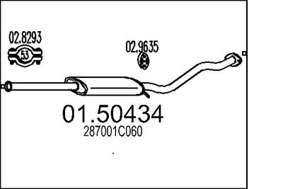 0150434 MTS Средний глушитель выхлопных газов