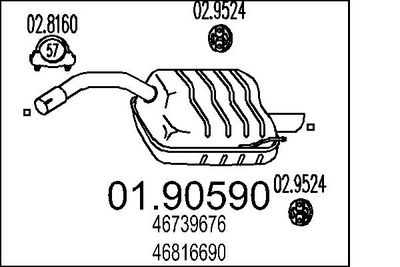 0190590 MTS Глушитель выхлопных газов конечный