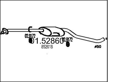 0152860 MTS Средний глушитель выхлопных газов