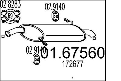 0167560 MTS Глушитель выхлопных газов конечный