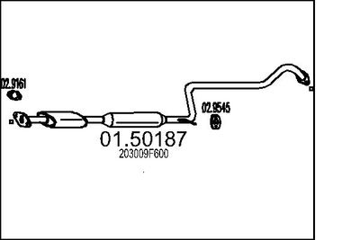 0150187 MTS Средний глушитель выхлопных газов