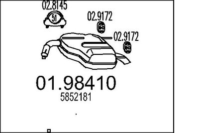 0198410 MTS Глушитель выхлопных газов конечный