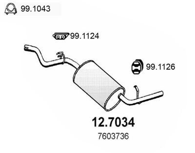 127034 ASSO Глушитель выхлопных газов конечный