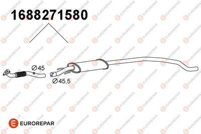1688271580 EUROREPAR Предглушитель выхлопных газов