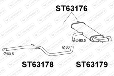 ST63176 VENEPORTE Глушитель выхлопных газов конечный