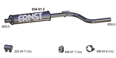 034012 ERNST Средний глушитель выхлопных газов