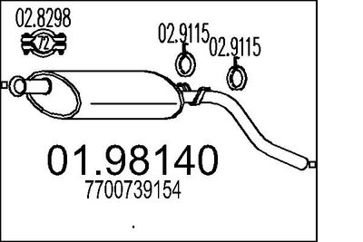 0198140 MTS Глушитель выхлопных газов конечный