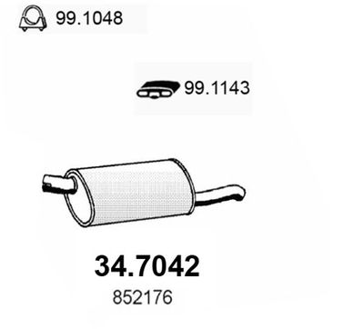 347042 ASSO Глушитель выхлопных газов конечный