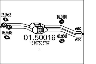 0150016 MTS Средний глушитель выхлопных газов