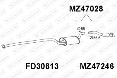 MZ47028 VENEPORTE Глушитель выхлопных газов конечный