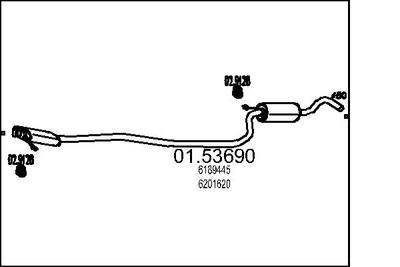 0153690 MTS Средний глушитель выхлопных газов