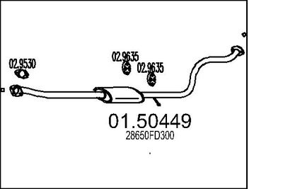 0150449 MTS Средний глушитель выхлопных газов