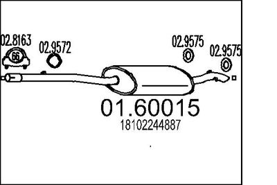 0160015 MTS Глушитель выхлопных газов конечный