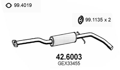 426003 ASSO Средний глушитель выхлопных газов