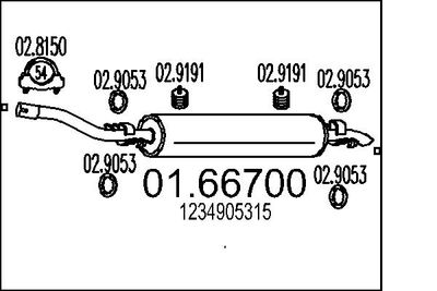 0166700 MTS Глушитель выхлопных газов конечный
