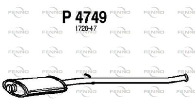 P4749 FENNO Средний глушитель выхлопных газов