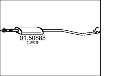 0150888 MTS Средний глушитель выхлопных газов
