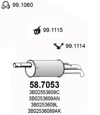 587053 ASSO Глушитель выхлопных газов конечный