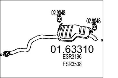 0163310 MTS Глушитель выхлопных газов конечный