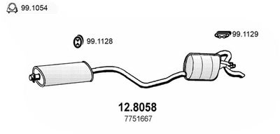 128058 ASSO Средний  конечный глушитель ОГ