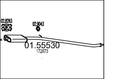 0155530 MTS Средний глушитель выхлопных газов