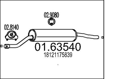 0163540 MTS Глушитель выхлопных газов конечный