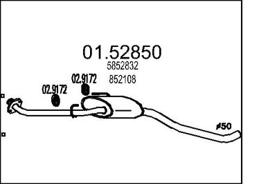 0152850 MTS Средний глушитель выхлопных газов