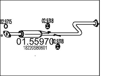 0155970 MTS Средний глушитель выхлопных газов