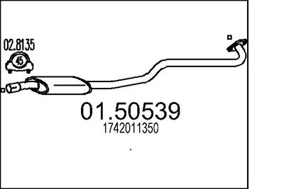 0150539 MTS Средний глушитель выхлопных газов