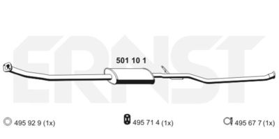 501101 ERNST Средний глушитель выхлопных газов