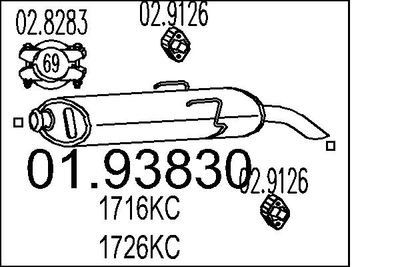 0193830 MTS Глушитель выхлопных газов конечный