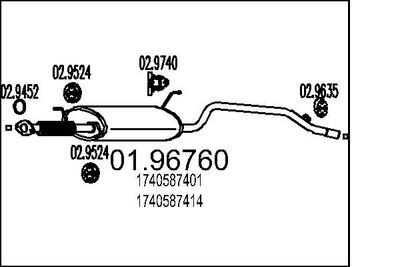0196760 MTS Глушитель выхлопных газов конечный