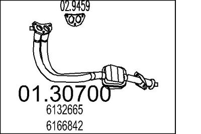 0130700 MTS Предглушитель выхлопных газов