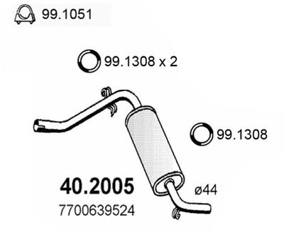 402005 ASSO Предглушитель выхлопных газов