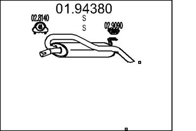 0194380 MTS Глушитель выхлопных газов конечный
