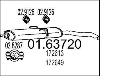 0163720 MTS Глушитель выхлопных газов конечный
