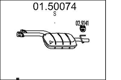 0150074 MTS Средний глушитель выхлопных газов