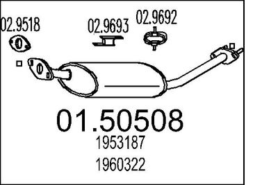 0150508 MTS Средний глушитель выхлопных газов