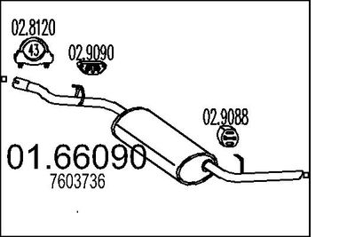 0166090 MTS Глушитель выхлопных газов конечный