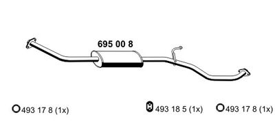 695008 ERNST Средний глушитель выхлопных газов