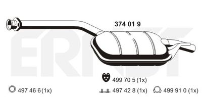 374019 ERNST Средний глушитель выхлопных газов