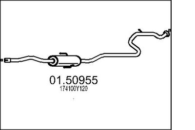 0150955 MTS Средний глушитель выхлопных газов