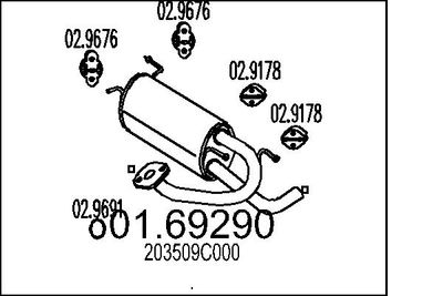 0169290 MTS Глушитель выхлопных газов конечный