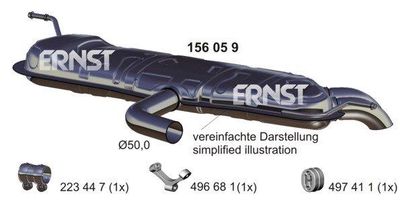 156059 ERNST Глушитель выхлопных газов конечный