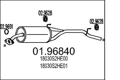 0196840 MTS Глушитель выхлопных газов конечный