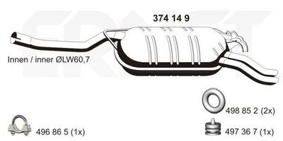 374149 ERNST Глушитель выхлопных газов конечный