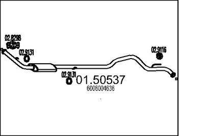 0150537 MTS Средний глушитель выхлопных газов