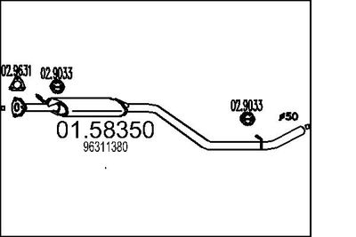 0158350 MTS Средний глушитель выхлопных газов