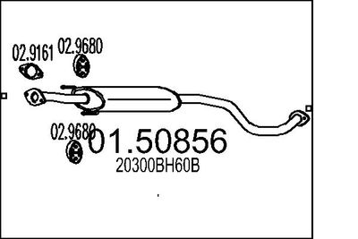 0150856 MTS Средний глушитель выхлопных газов